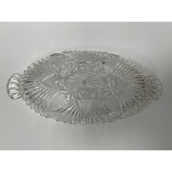 Vintage Small Oval Cut Clear Crystal Dish. - Picture 3 of 4